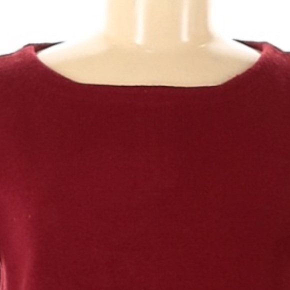 Cynthia Rowley size M burgundy w orange cuffs zip up A-line 3/4 sleeve sweater - Picture 4 of 14